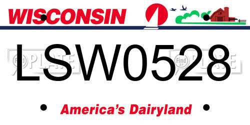 LSW0528 Wisconsin License Plate