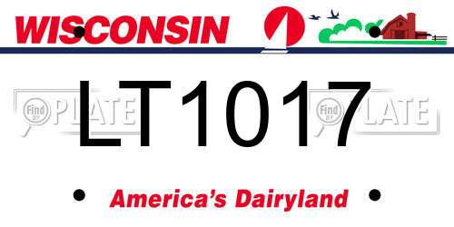 LT1017 Wisconsin License Plate