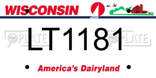 LT1181 Wisconsin License Plate