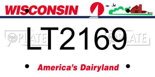 LT2169 Wisconsin License Plate