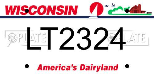 LT2324 Wisconsin License Plate
