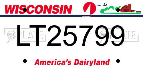LT25799 Wisconsin License Plate