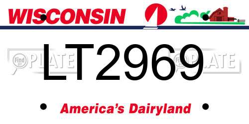 LT2969 Wisconsin License Plate