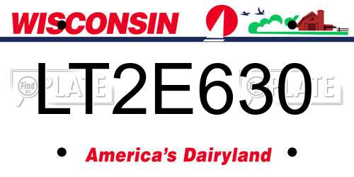 LT2E630 Wisconsin License Plate