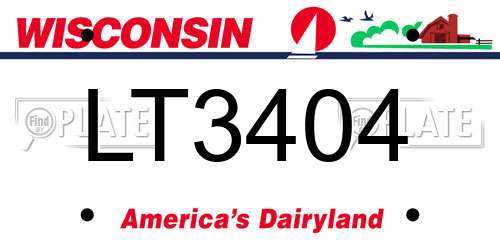 LT3404 Wisconsin License Plate