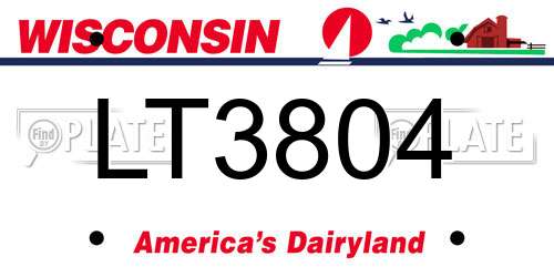 LT3804 Wisconsin License Plate