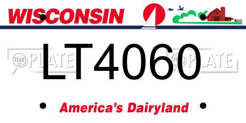 LT4060 Wisconsin License Plate