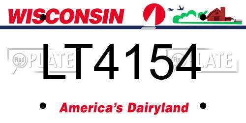LT4154 Wisconsin License Plate
