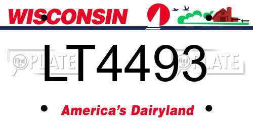 LT4493 Wisconsin License Plate