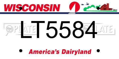 LT5584 Wisconsin License Plate