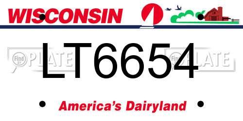 LT6654 Wisconsin License Plate