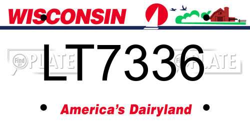 LT7336 Wisconsin License Plate