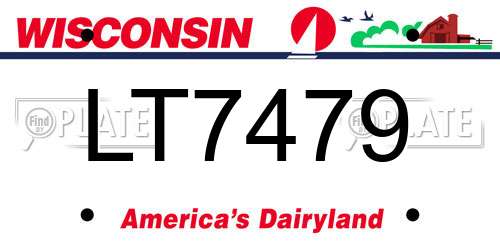 LT7479 Wisconsin License Plate