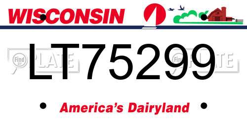 LT75299 Wisconsin License Plate