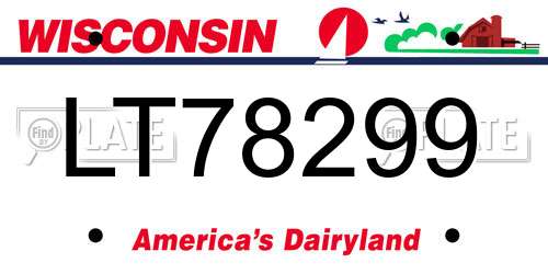 LT78299 Wisconsin License Plate