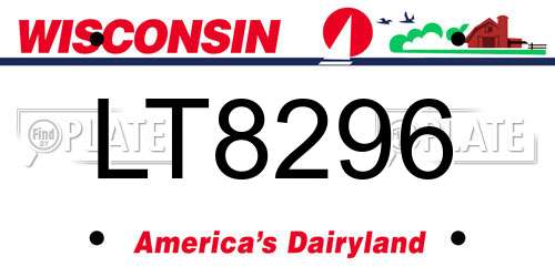 LT8296 Wisconsin License Plate