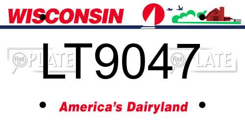 LT9047 Wisconsin License Plate