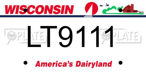 LT9111 Wisconsin License Plate