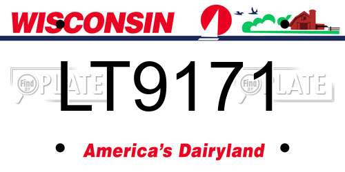 LT9171 Wisconsin License Plate