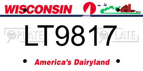 LT9817 Wisconsin License Plate