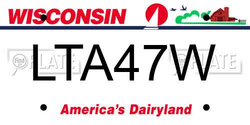 LTA47W Wisconsin License Plate
