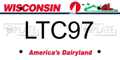 LTC97 Wisconsin License Plate