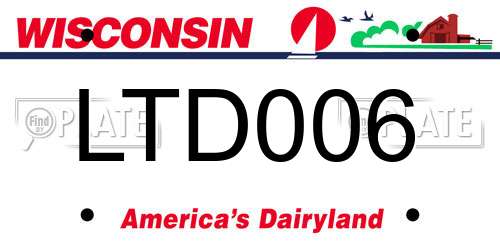 LTD006 Wisconsin License Plate