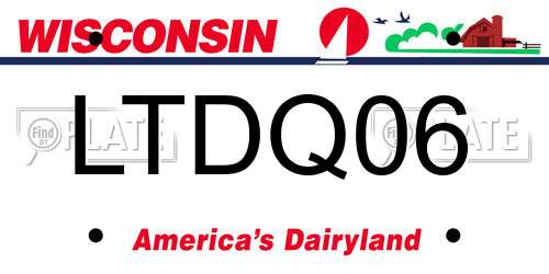 LTDQ06 Wisconsin License Plate