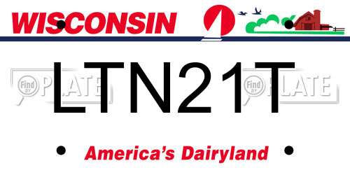 LTN21T Wisconsin License Plate