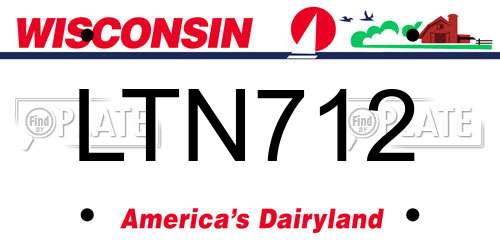 LTN712 Wisconsin License Plate