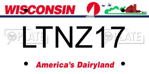 LTNZ17 Wisconsin License Plate
