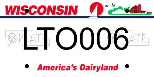 LTO006 Wisconsin License Plate