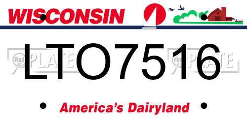 LTO7516 Wisconsin License Plate