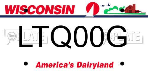 LTQ00G Wisconsin License Plate