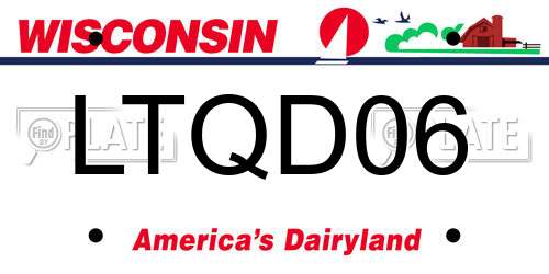 LTQD06 Wisconsin License Plate