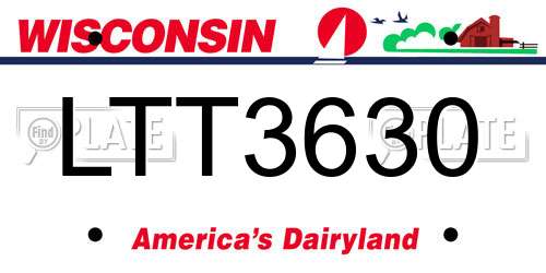 LTT3630 Wisconsin License Plate