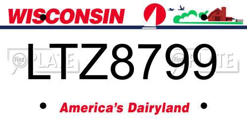 LTZ8799 Wisconsin License Plate