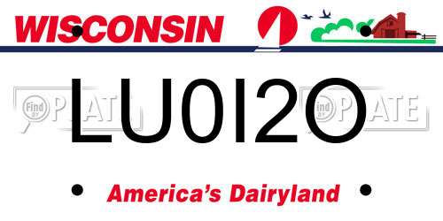 LU0I2O Wisconsin License Plate