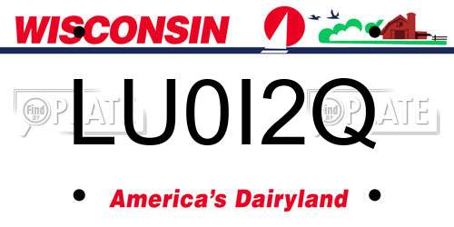 LU0I2Q Wisconsin License Plate