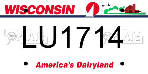 LU1714 Wisconsin License Plate