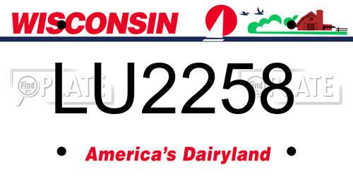 LU2258 Wisconsin License Plate