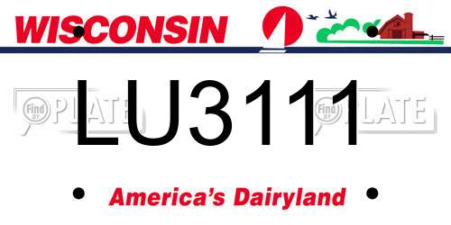 LU3111 Wisconsin License Plate