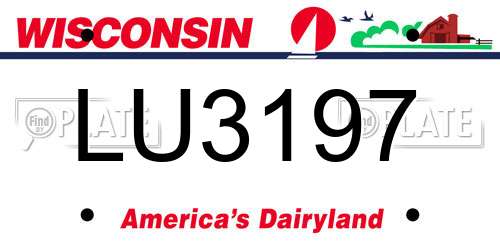 LU3197 Wisconsin License Plate