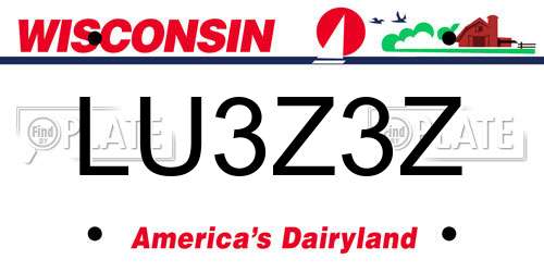 LU3Z3Z Wisconsin License Plate
