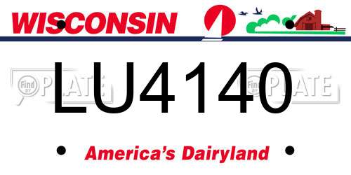 LU4140 Wisconsin License Plate