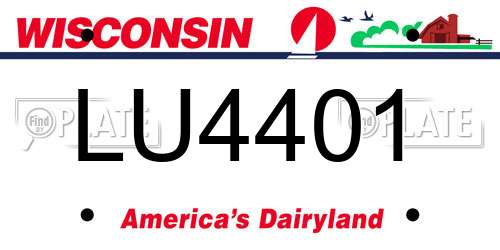 LU4401 Wisconsin License Plate