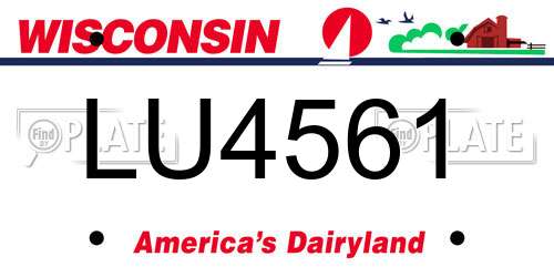 LU4561 Wisconsin License Plate