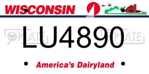 LU4890 Wisconsin License Plate