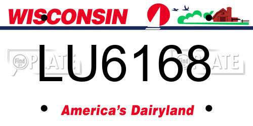 LU6168 Wisconsin License Plate