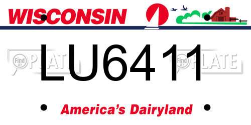LU6411 Wisconsin License Plate